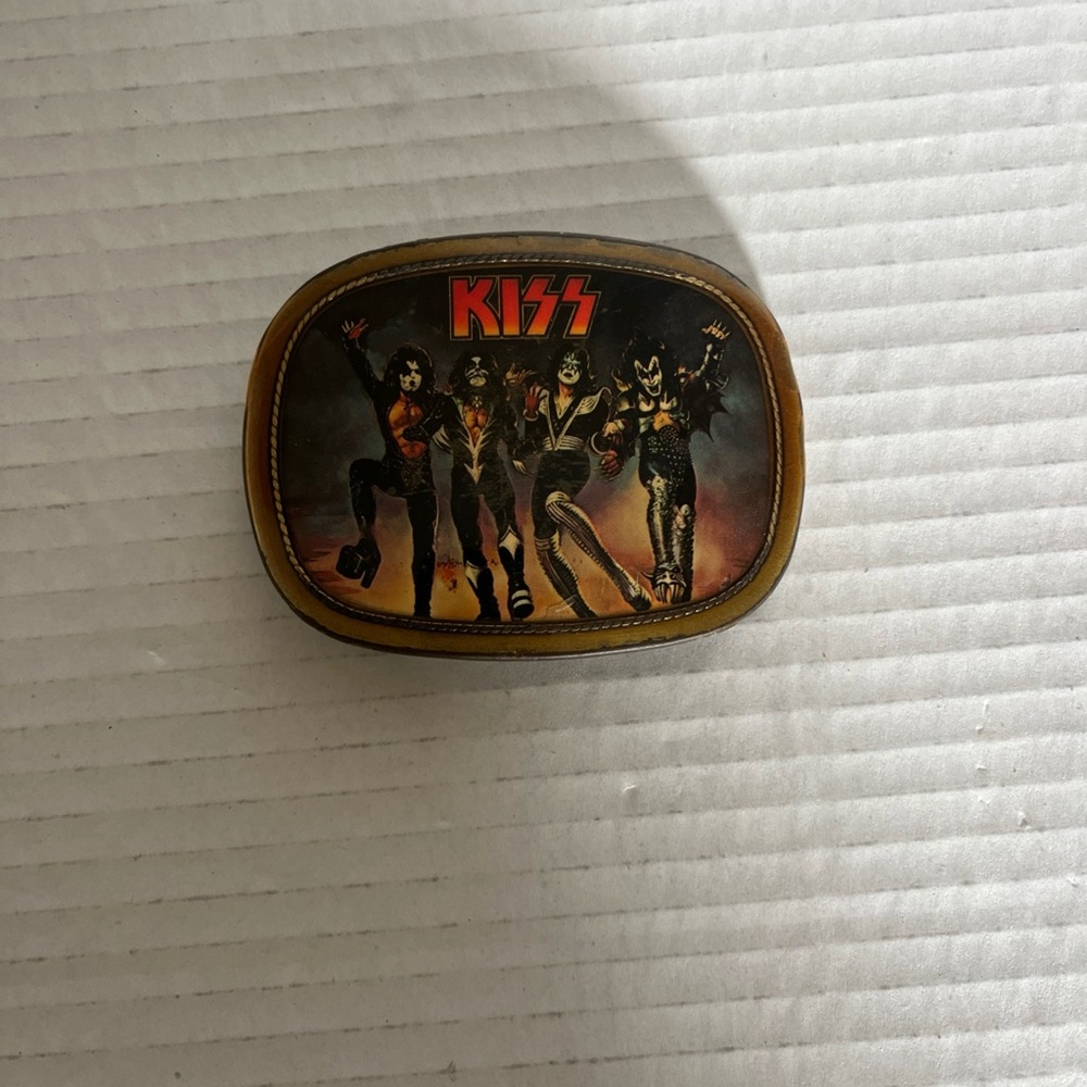 Vintage 1977 Original Kiss Destroyer Belt Buckle Rock Band Group by Pacifica MFG
